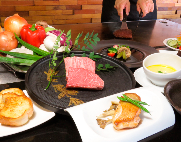 黒毛和牛ステーキ&熊本県産赤鶏コース