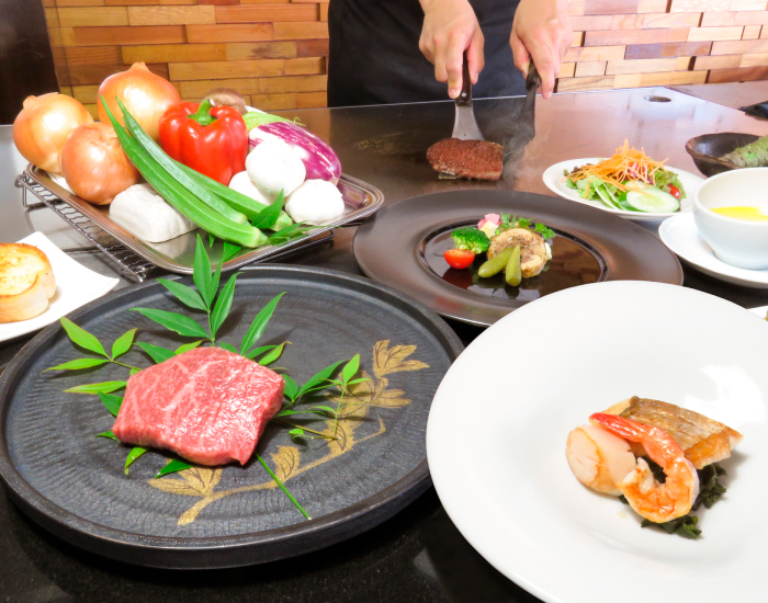 黒毛和牛ステーキ&シーフードコース